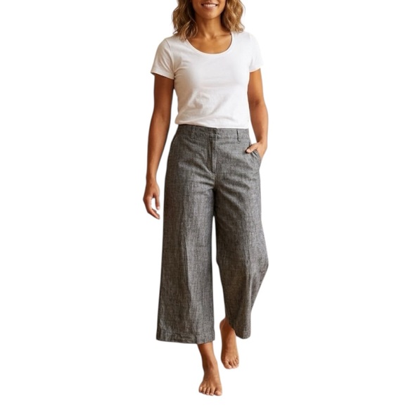 Reitmans Pants - Reitmans Sz 12 Cotton Wide Leg Cropped Pants Heathered Gray
